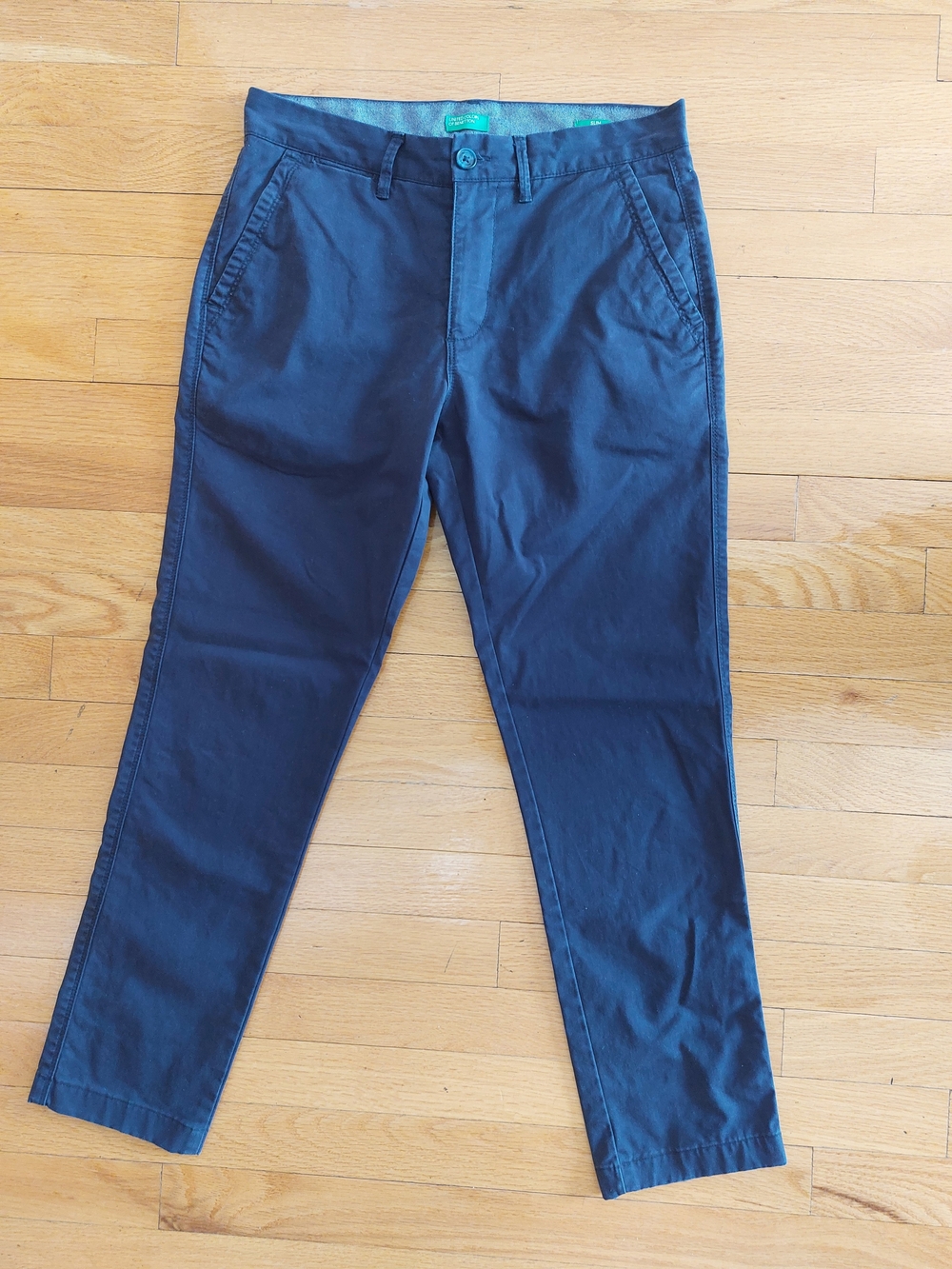 United Colors Of Benetton Men's Blue Slim Chinos